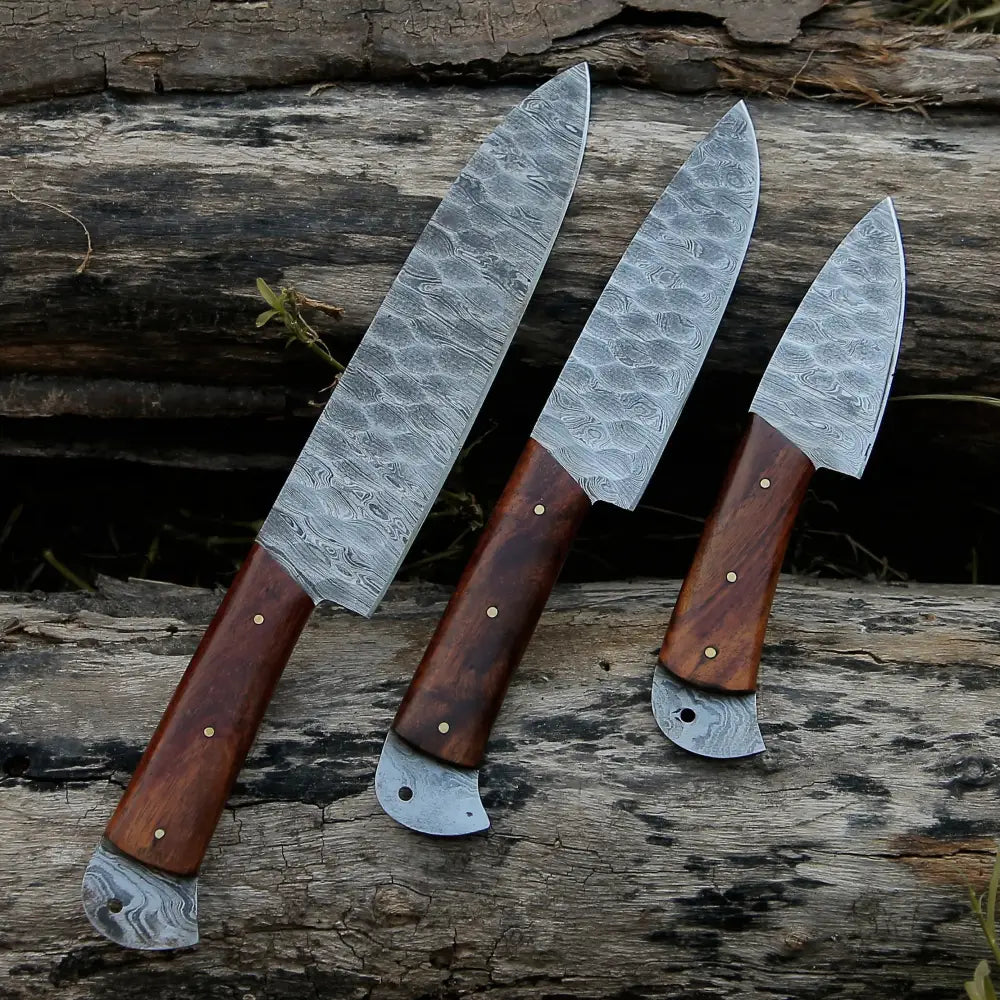 Premium Damascus Steel 3-Piece Chef Knife Collection main image 1