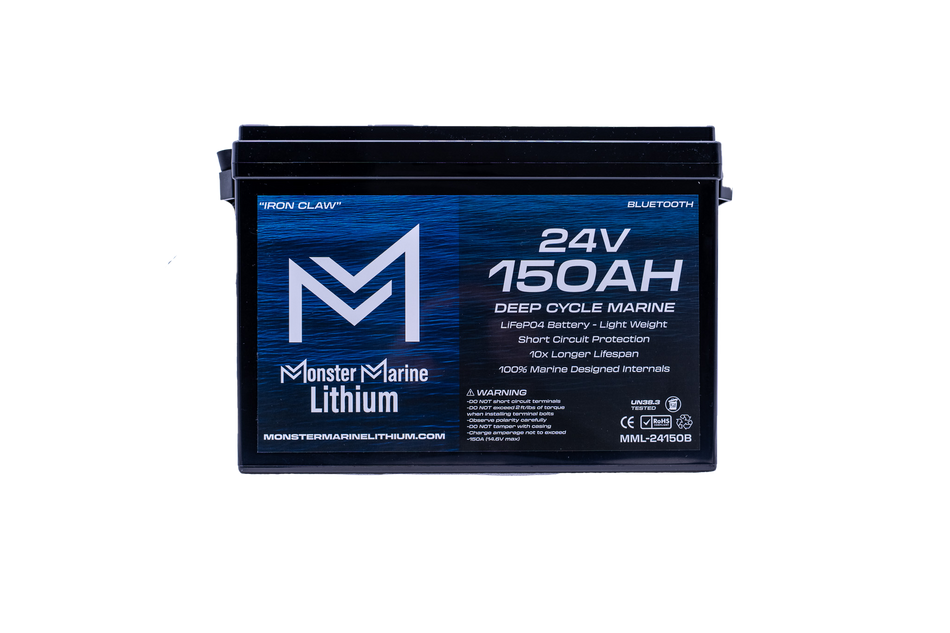 24v 150ah Lithium Marine Trolling Motor Battery "IRON CLAW" - Bluetooth