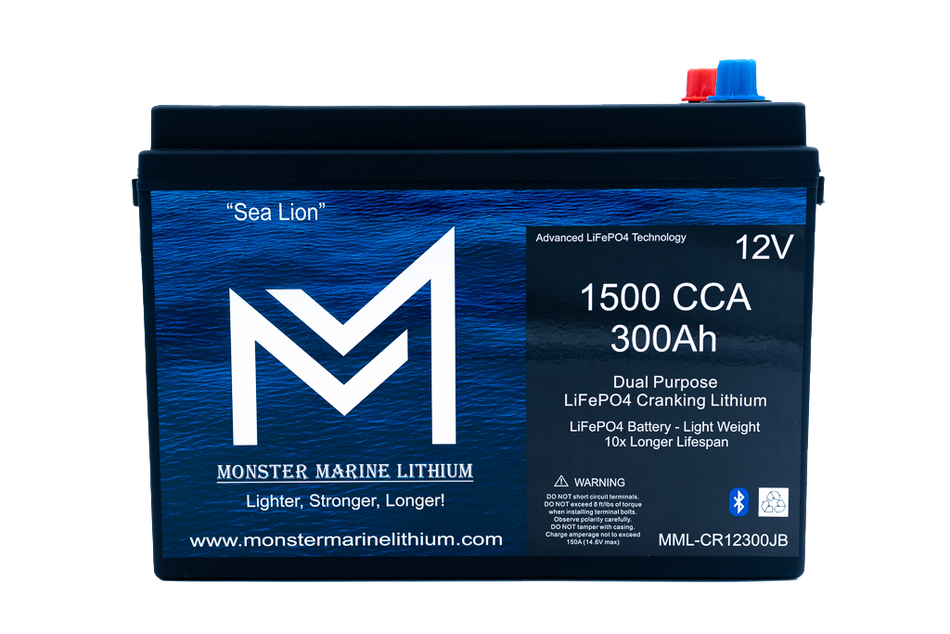 1500 CCA 300AH Dual Purpose Cranking Lithium Bluetooth "Sea Lion"