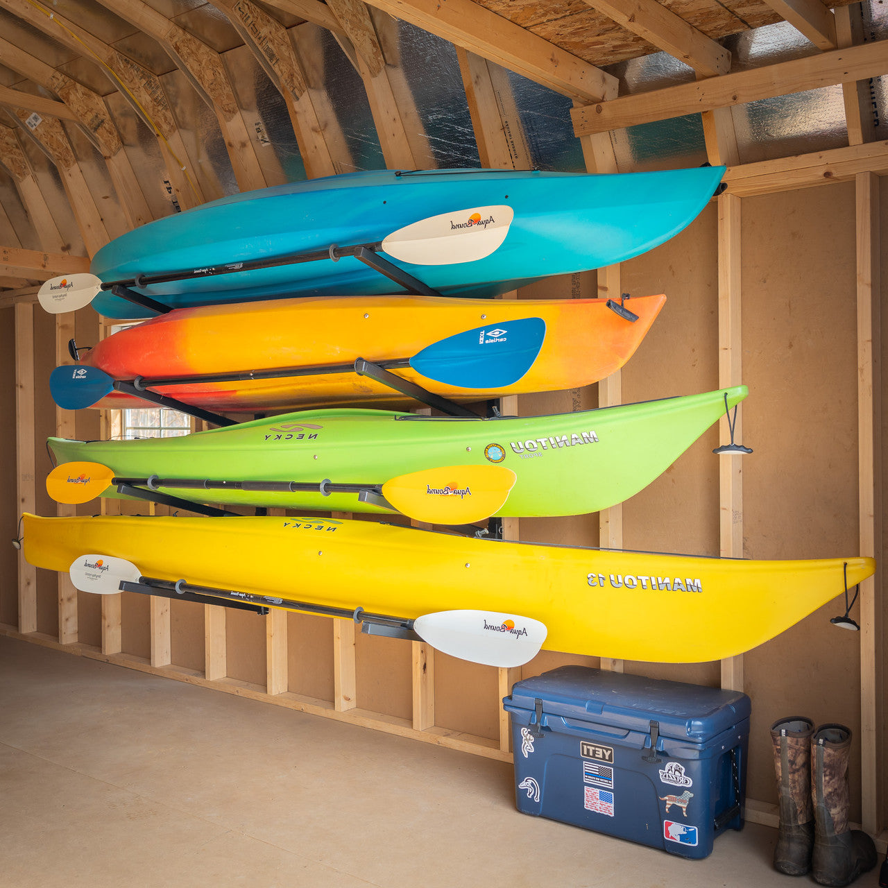 Champlain Kayak Storage | Indoor Adjustable Rack | 4 Levels – One Objective