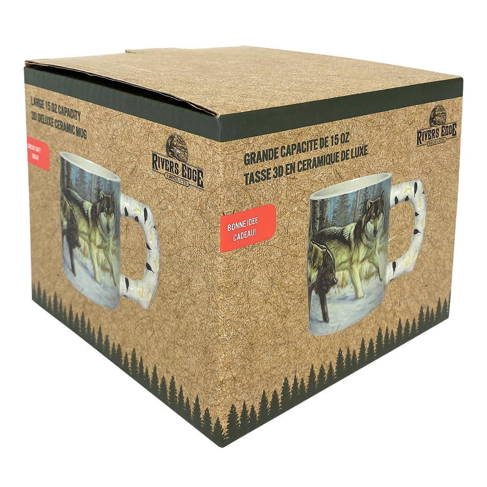 Ceramic Mug 3D 15oz-Wolf Scene