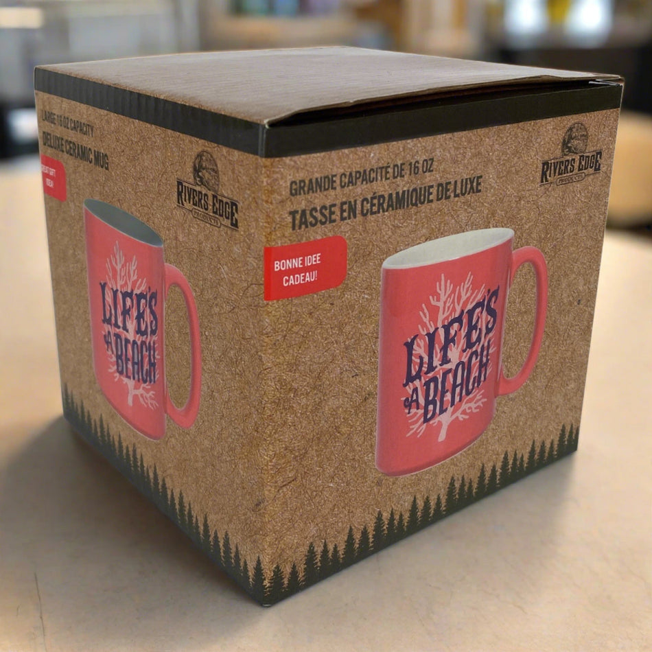 Ceramic Mug 16oz-Lifes a Beach