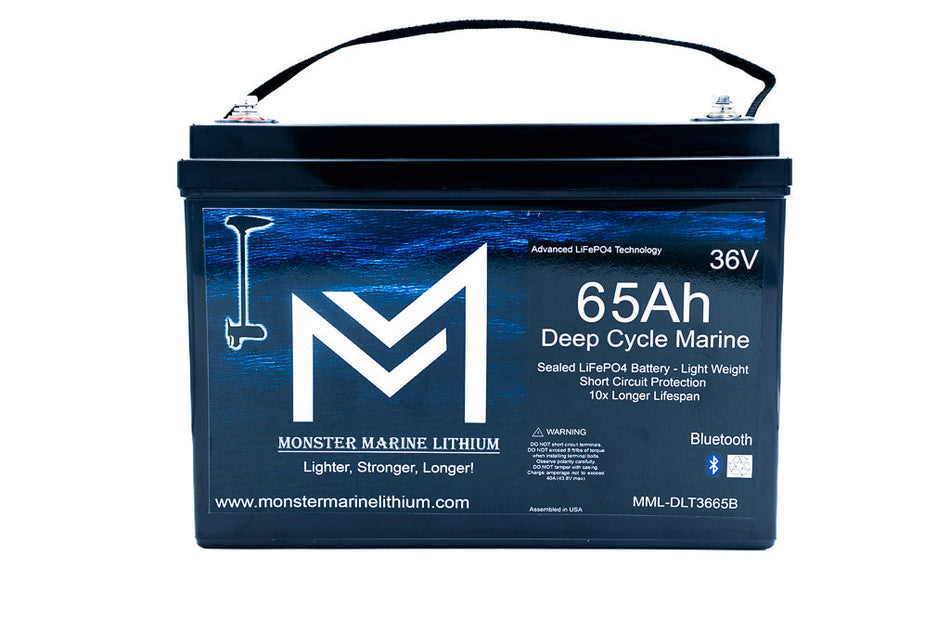 36V 65Ah Bluetooth Deep Cycle Lithium Trolling Battery