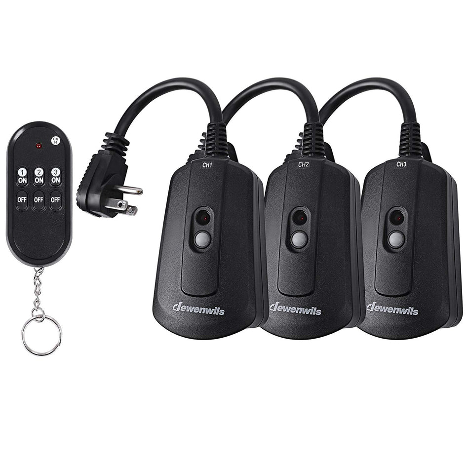 DEWENWILS Outdoor Indoor Wireless Remote Control Outlet Kit