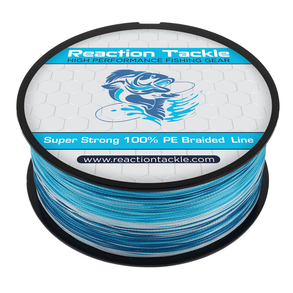 Reaction Tackle Braided Fishing Line - Blue Camo