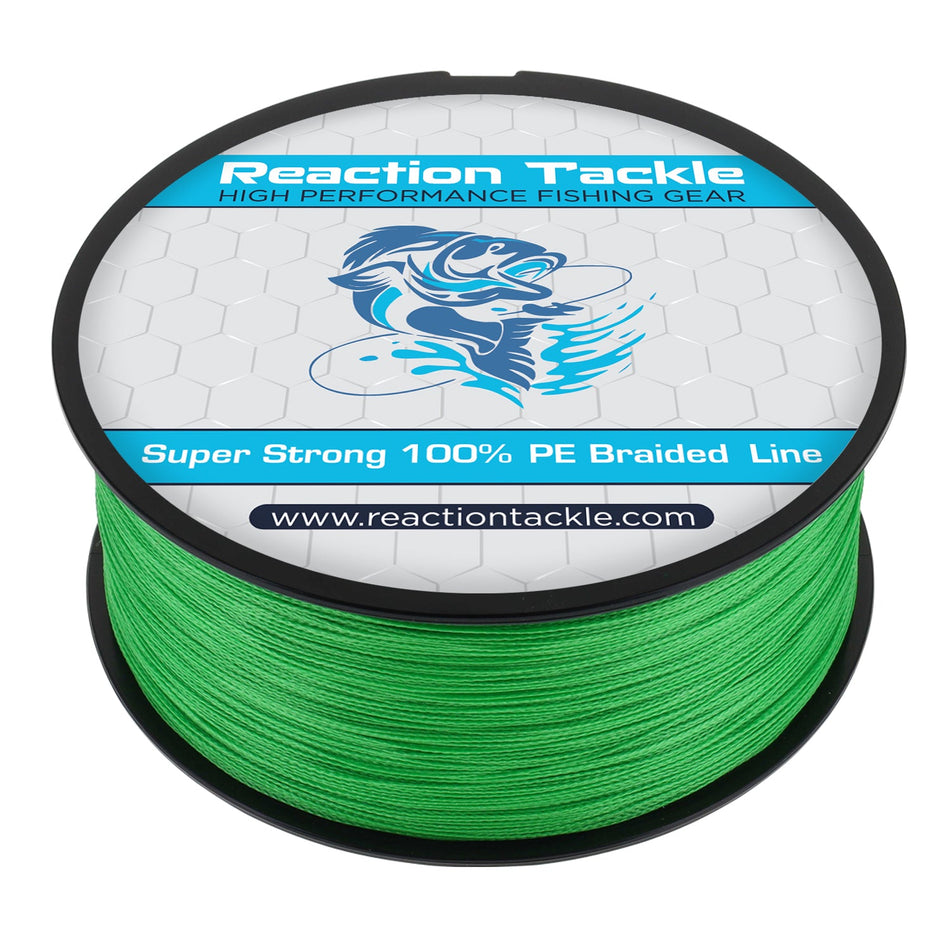 Reaction Tackle Braided Fishing Line - Hi-Vis Green