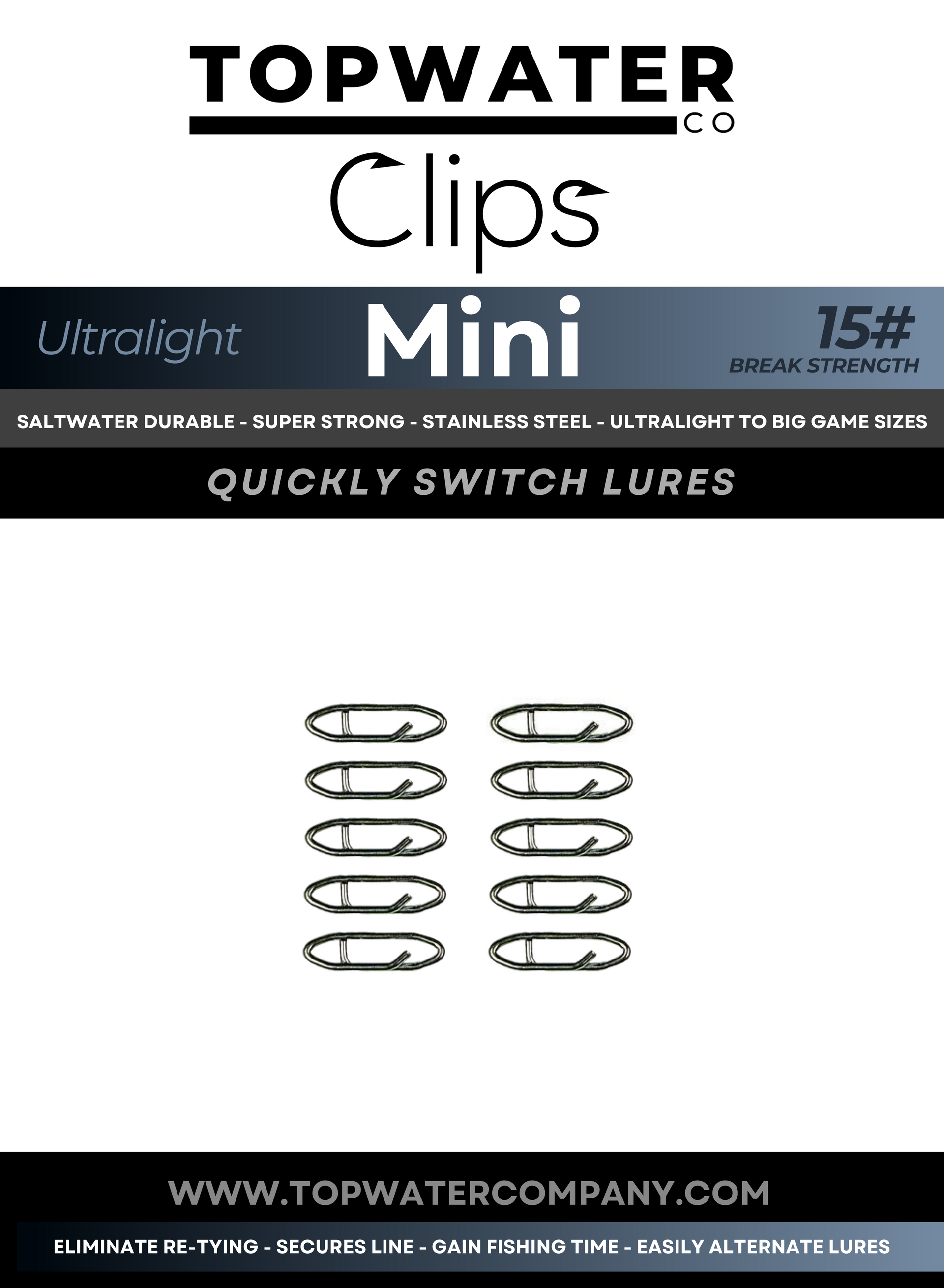 Topwater Co Speed Clips (15-45-70-120lbs) – One Objective