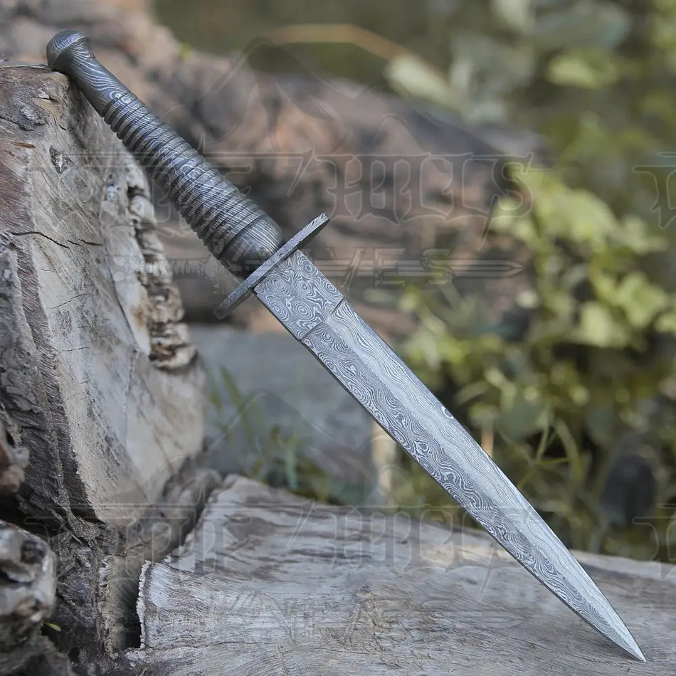 CUSTOM HANDMADE DAMASCUS STEEL DAGGER KNIFE 11" FULL TANG