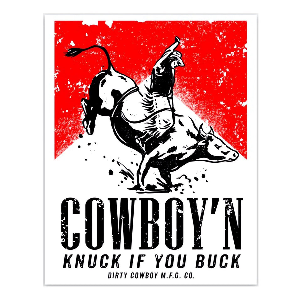 Cowboy'n Knuck If You Buck Rodeo Decal